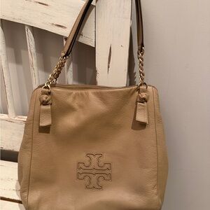 Tory Burch Beige Leather Shoulder Bag